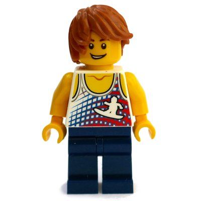 Figurine White Torso, Dark BLue Legs, Dark Orange Hair du set 31079