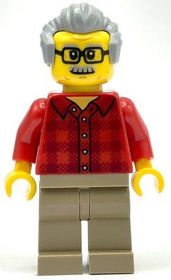 Figurine Red Torso, Dark Tan Legs, Light Bluish Grey Hair du set 31097