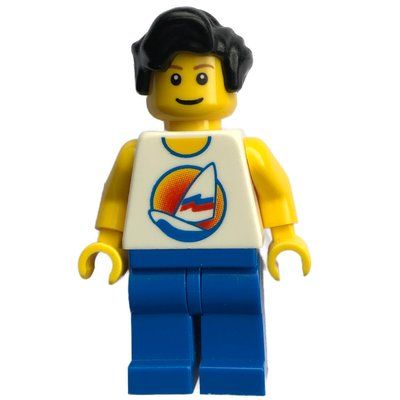 Figurine White Torso, Blue Legs, Black Hair du set 6167