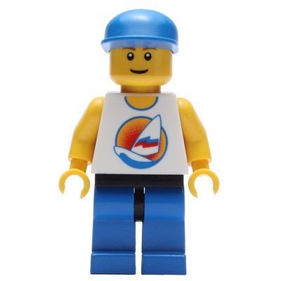 Minifigura White Torso, Blue Legs, Blue Cap del set 7795