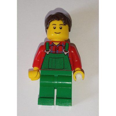 Figurine Red Torso, Green Overall, Dark Brown Hair du set 5899