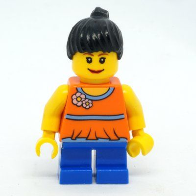 Figurine Kid - Orange Torso, Blue Legs, Black Hair du set 6053