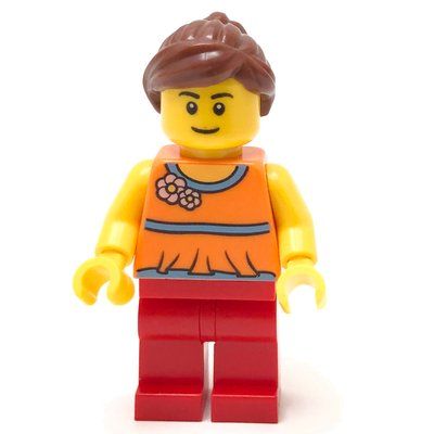 Figurine Orange Torso, Red Legs, Reddish Brown Hair du set 10660