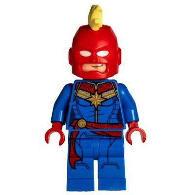 Minifigure Captain Marvel, Red Helmet with Mohawk from set 76153