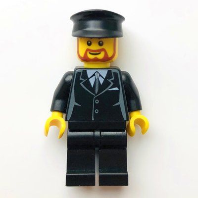 Minifigura Man, Black Suit and Tie, Black Hat, Beard del set 8404