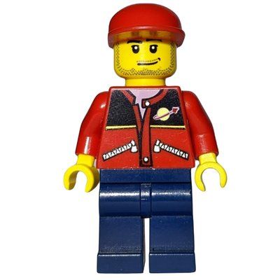 Figurine Man, Red Jacket with Classic Space Logo, Red Cap, Stubble du set 7642