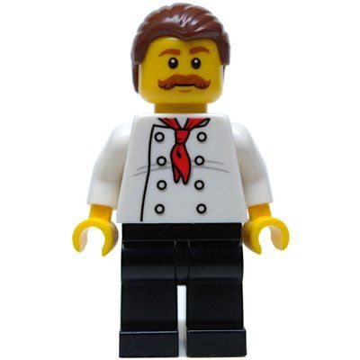 Figurine Chef, Red Neckerchief, Black Legs, Reddish Brown Hair, Moustache du set 60150