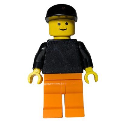 Minifigure Black Torso, Orange Legs, Black Cap del set 9322