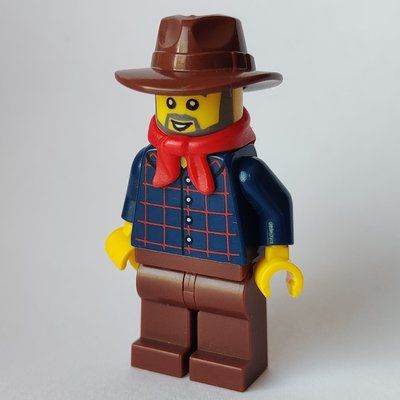 Figurine Dark Blue Torso, Reddish Brown Legs, Reddish Brown Hat du set 45023