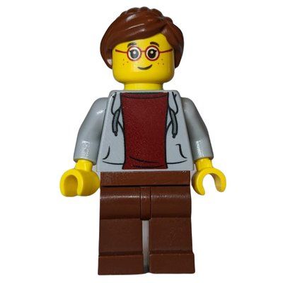 Figurine Light Bluish Grey Torso, Reddish Brown Legs, Reddish Brown Hair du set 45809