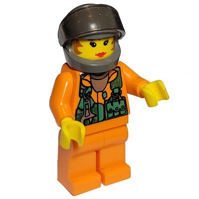 Figurine Astronaut - Orange Torso and Legs, Tans-Black Visor, Female du set 9788