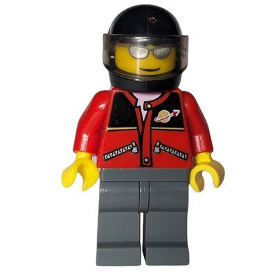 Figurine Man, Red Jacket with Classic Space Logo, Black Helmet with Visor, Silver Sunglasses du set 7993