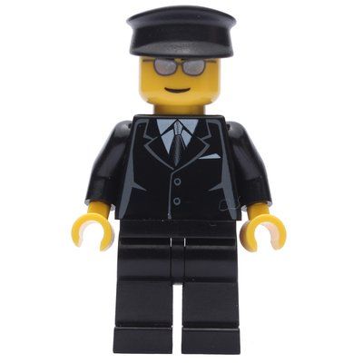 Minifigura Man, Black Suit and Tie, Black Hat, Silver Sunglasses del set 3222