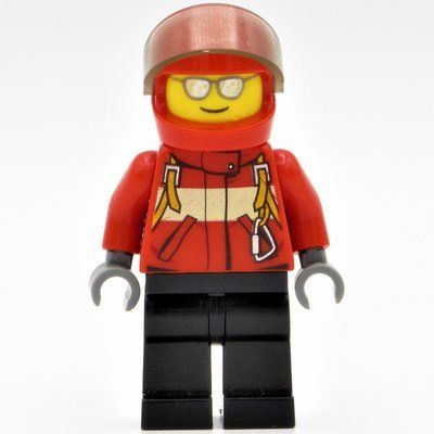 Figurine Pilot, Red Jacket with Straps, Red Helmet with Visor, Silver Sunglasses du set 60100