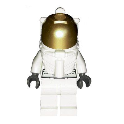Minifiguur Astronaut, Woman, White, Diver Helmet, Gold Visor uit set 60080