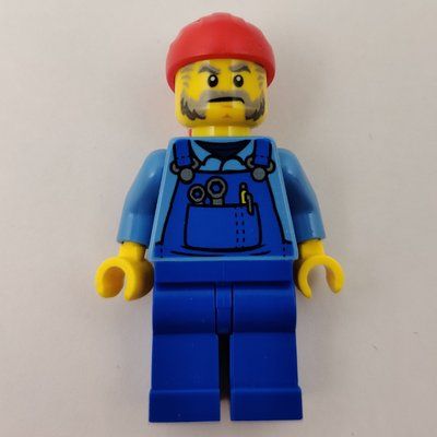 Figurine Man, Blue Overalls over Shirt, Red Bandana du set 60258