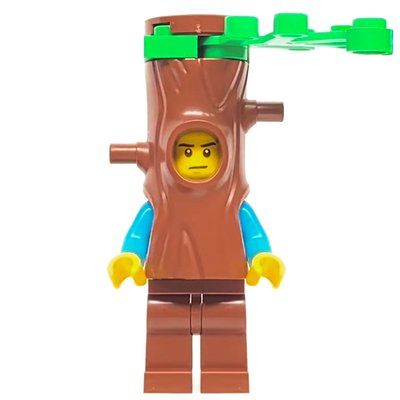 Minifigura Man, Dark Tan Vest, Tree Costume with Branch del set 60267
