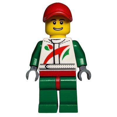 Figurine Racer, White and Green Jumpsuit with Octan Logo, Red Cap du set 60025