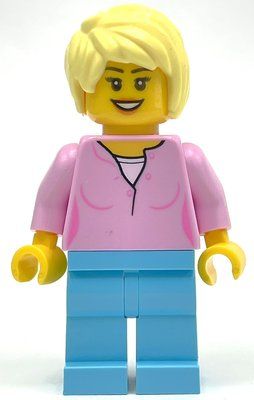 Figurine Woman, Bright Pink Top, Medium Azure Legs, Bright Light Yellow Hair du set 60257