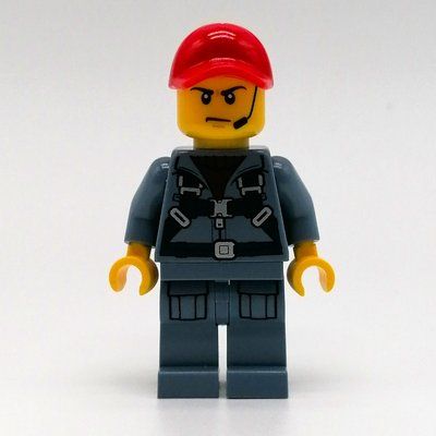 Figurine Marine Explorer, Sand Blue Jumpsuit, Red Cap, Headset du set 60265