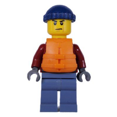 Figurine Marine Explorer, Dark Red Jacket, Sand Blue Legs, Dark Blue Hat, Orange Life Vest du set 60266