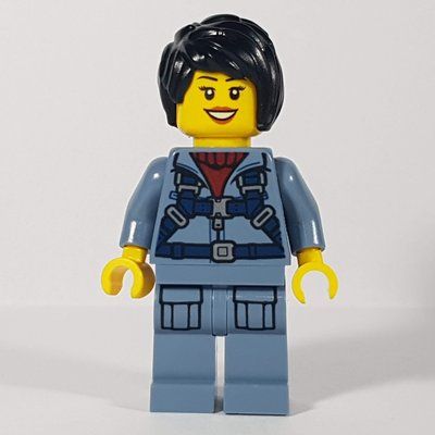 Figurine Marine Explorer, Woman, Sand Blue Jumpsuit, Black Hair du set 60266