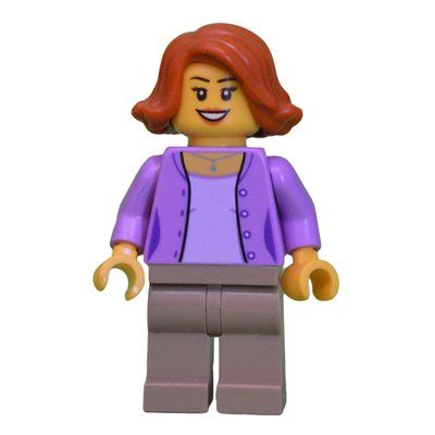 Figurine Woman, Open Medium Lavender over Lavender Shirt, Dark Tan Legs, Dark Orange Hair du set 60182