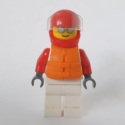 Minifigur Racer, White and Red Jumpsuit, Red Helmet with Visor, Sunglasses aus Set 60254
