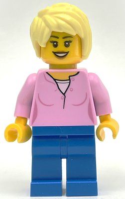 Figurine Woman, Bright Pink Top, Blue Legs, Bright Light Yellow Hair du set 60233