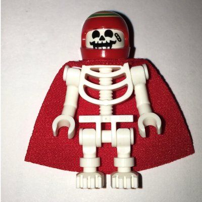 Minifigura Douglas Elton / El Fuego, Skeleton with Red Helmet and Cape del set 70435