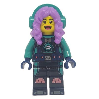 Minifigurka Parker L. Jackson, Black Top, Medium Lavender Hair with Headphones z zestawu 70433