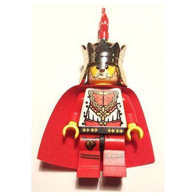 Minifigure Chess King, Red, Cape, Gold Crown with Red Plume from set 853373