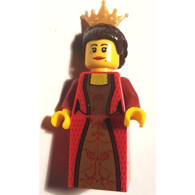 Minifigure Chess Queen, Red Dress, Gold Crown from set 853373