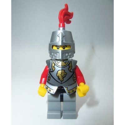 Minifigure Knight, Red, Silver Armor, Helmet with Red Plume from set 853373