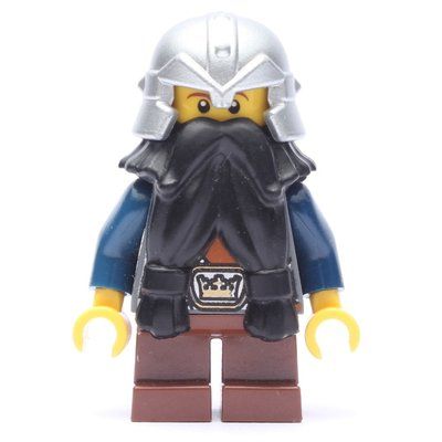 Figurine Dwarf, Black Beard, Metallic Silver Helmet du set 7036