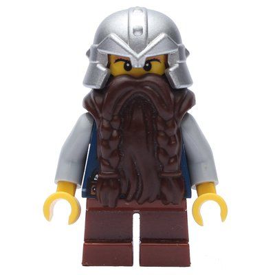 Figurine Dwarf, Dark Brown Beard, Metallic Silver Helmet du set 852293