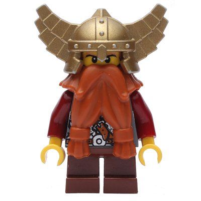 Figurine Dwarf, Dark Orange Beard, Metallic Gold Winged Helmet du set 852293
