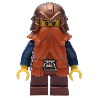 Minifiguur Dwarf, Dark Orange Beard, Copper Helmet uit set 852702