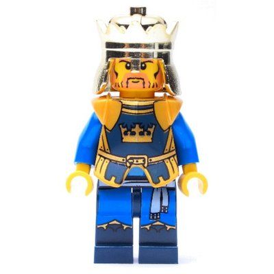 Minifigurka King Brutus, Dark Blue, Gold Armor and Crown z zestawu 7097