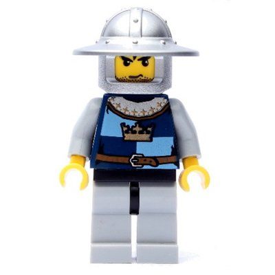 Minifigurka Knight, Dark Blue, Wide Brim Helmet z zestawu 7097