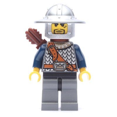Minifiguur Knight, Archer with Wide Brim Helmet, Quiver, Beard uit set 7094