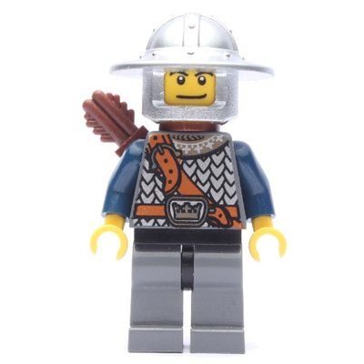 Minifiguur Knight, Archer with Wide Brim Helmet, Quiver uit set 7094