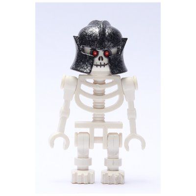 Minifigurka Skeleton, Red Eyes, Speckle Black-Silver Helmet z zestawu 7092