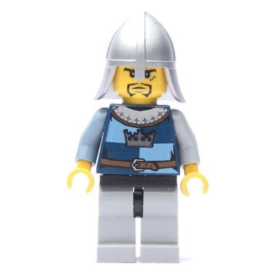 Minifigure Knight, Dark Blue, Helmet, Goatee Beard del set 7038