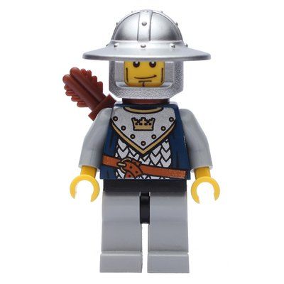 Minifiguur Knight, Archer with Wide Brim Helmet, Quiver, Cheek Lines uit set 7029
