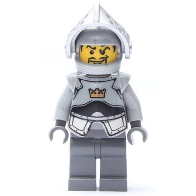 Minifigurka Knight, Gray, Armor, Helmet with Visor z zestawu 7009