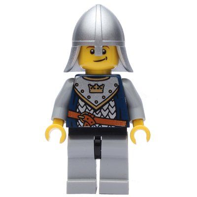 Minifigure Knight, Dark Blue, Helmet, Smile with Brown Eyebrows from set 852271