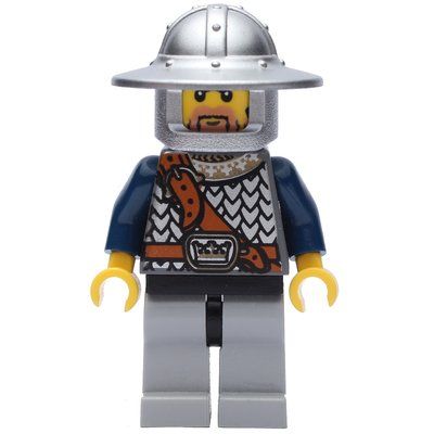 Minifigure Knight, Dark Blue, Wide Brim Helmet, Beard from set 852271