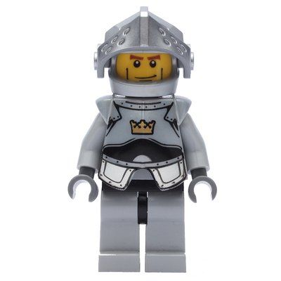 Minifigure Knight, Gray, Armor, Helmet with Visor, Cheek Lines from set 852271
