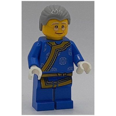 Figurine Man, Blue Robe, Light Bluish Gray Hair, Glasses du set 80105